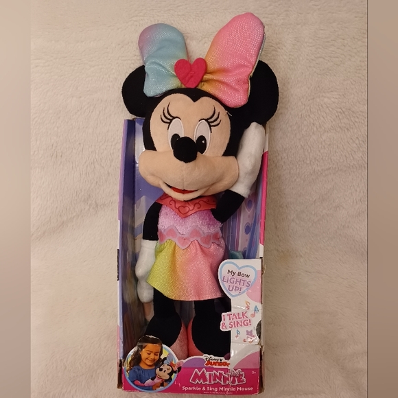 NEW~Disney Junior Minnie Mouse Sparkle and Sing Minnie Mouse 13” Feature Plush - Picture 2 of 3